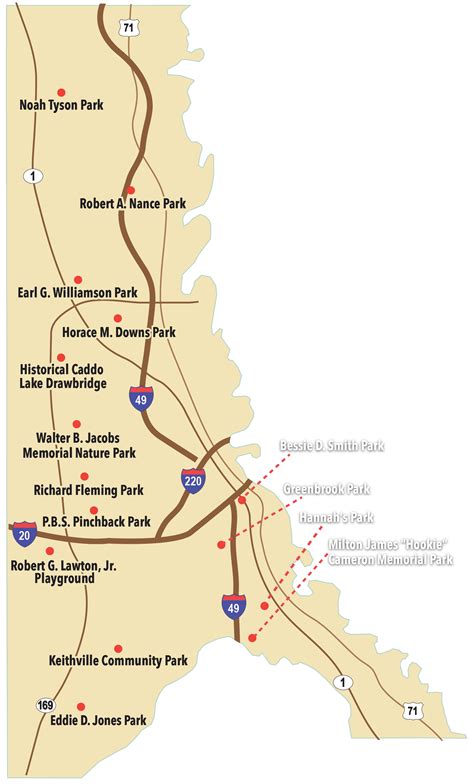 Caddo Parish Park Sites Map .